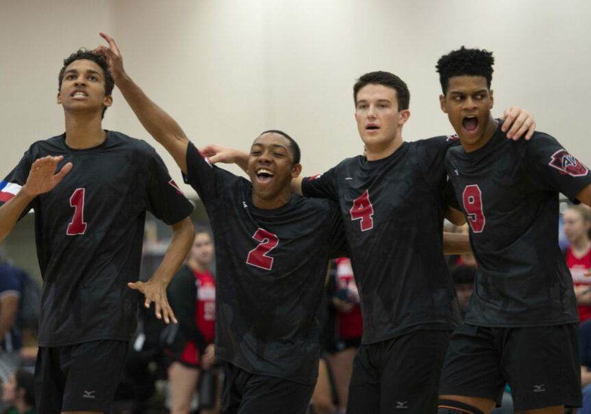 boys team celebrating